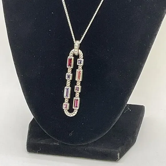 Brighton Moderna Silver and Purple Pendant Necklace - Picture 2 of 3